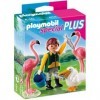 Playmobil - 4758 - Jeu de Construction - Gardien de Zoo avec Flamants Roses et Pélican