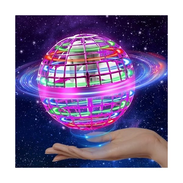 Boule Volante Lumineuse, Flying Spinner Orb Hover Ball Jouets, Mini Drone  Jouet Enfant, Boule Volante Magique avec 360 ° Rota