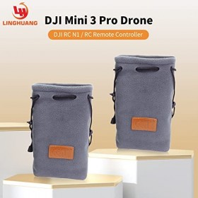 Linghuang Mini 3 Pro Lot de 2 sacs portables en flanelle étanches avec cordon de serrage pour DJI Mini 3 Pro et accessoires d