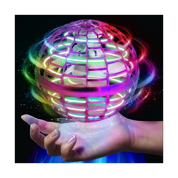 Boule volante en forme de globe rotatif à 360° - Contrôle manuel - Rouge