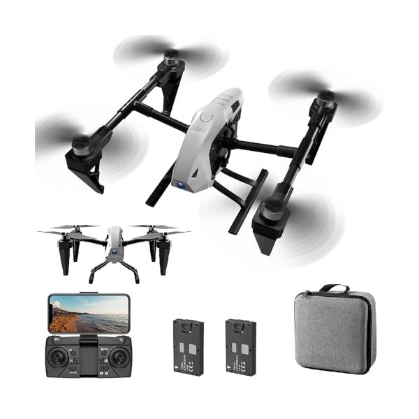 OBEST Drone avec Caméra 4K, FPV Pliable Véhicule à Quatre Axes, Positionnement de Flux Optique, Moteur Brushless, Adapté aux 