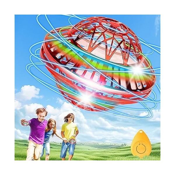 Boule Volante Lumineuse,Fly spinner,Boule Volante Volante Avec LED,UFO Mini Drone pour Enfants,Mini LED Avion Volant Cadeau J