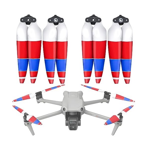 Laazii Hélice pour DJI AIR 3, 2 Paires Dhélices Rapide à Installer Colorées Faible Bruit Lames Silencieuses, Hélices de Rech