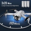 NMY Drone Avec Caméra 2K HD, Drone Pliable Avec 3 Batteries 60 Minutes De Long Temps De Combat, Transmission Réseau Sans Fil 