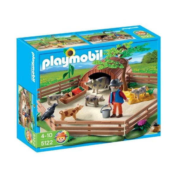 Playmobil - 5122 - Jeu de construction - Enclos et éleveur de cochons