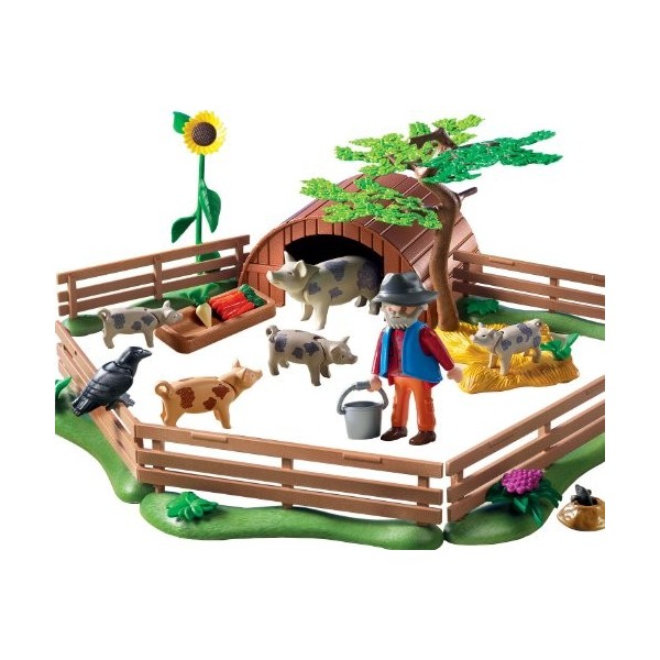 Playmobil - 5122 - Jeu de construction - Enclos et éleveur de cochons