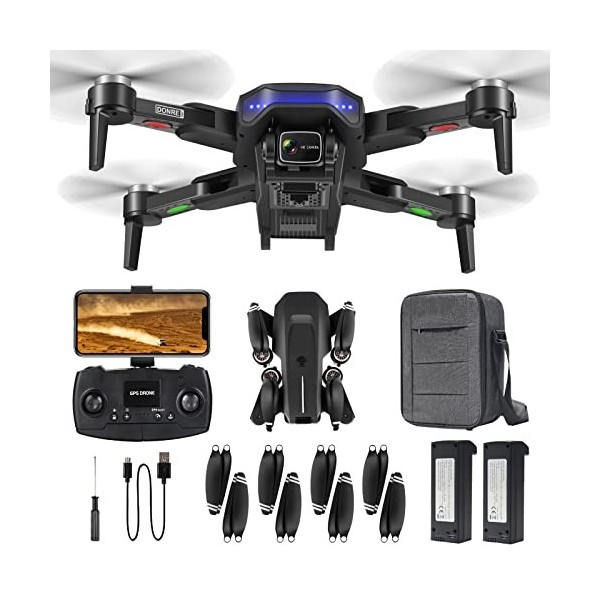 NMY S38 Drone Camera 4k,GPS Drone de transmission 5G WIFI FPV, 50 minutes de vol sur 2 batteries, Moteur sans balais, Contrôl
