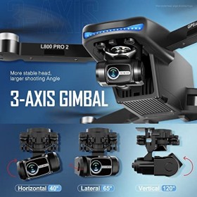 NMY Drone GPS Avec Caméra 4k, Transmission En Direct 5G WiFi FPV, Technologie EIS, Caméra à Cardan, 50 Minutes De Vol Avec 2 