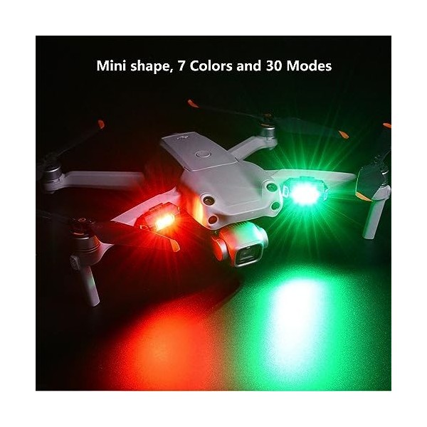 4 pièces Drone Strobe Light, 7 Couleurs Lumière Stroboscopique de Drone Night Warning Lights pour Drones