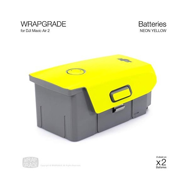 Wrapgrade Skin Compatible avec Mavic Air 2 & Air 2S | 2 Batterie Neon Yellow 