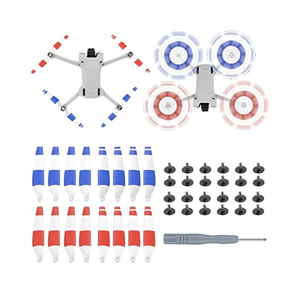 iEago RC Mavic 3 Hélice Libération Rapide Lame à Faible Bruit CW et CCW Prop 2 Pairs + Train datterrissage Portable Jambe d
