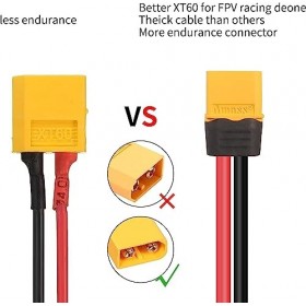 YUNIQUE France Câble d’Extension 1.2MT 16AWG XT60 Connecteur mâle à Femelle pour RC Lipo Batterie Télécommande FPV Drone