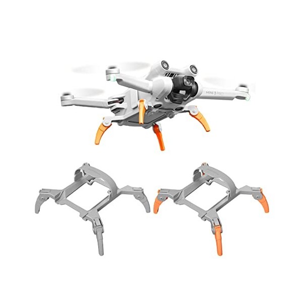 YueLi Mini 3 Pro Extension de jambe de train datterrissage étendue de protection pliable pour drone DJI Mini 3 Pro orange 