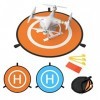 Intirilife Set de 5 pièces avec piste datterrissage pour drones et accessoires en nylon orange - bleu avec un diamètre de 75