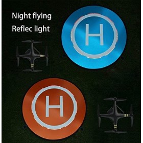 Intirilife Set de 5 pièces avec piste datterrissage pour drones et accessoires en nylon orange - bleu avec un diamètre de 75