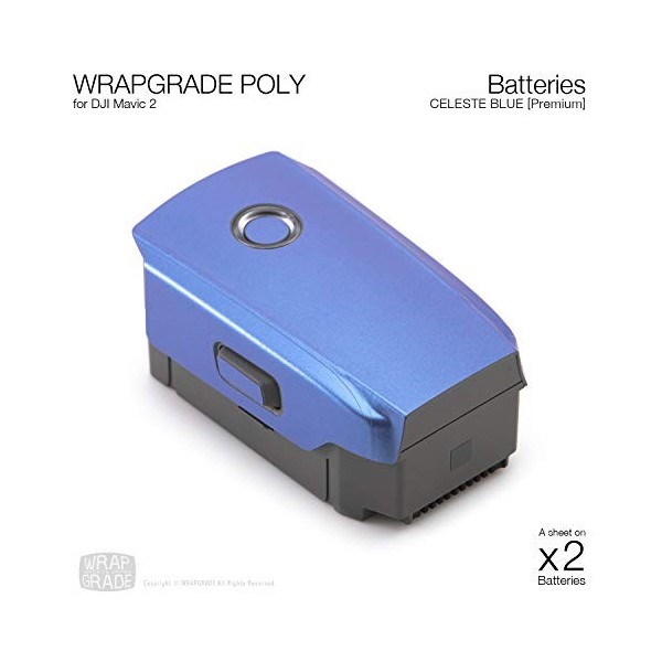 WRAPGRADE Skin Compatible avec DJI Mavic 2 | 2 Batterie Celeste Blue 