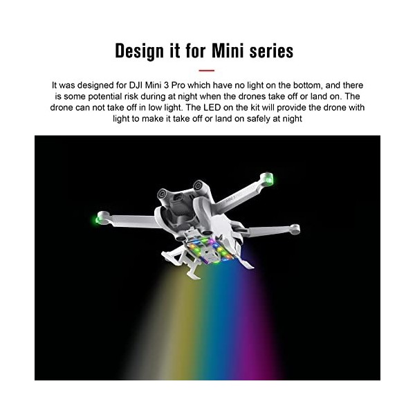 Landing coloré stell pour mini 3 Pro châssis élargi pliable avec dispositif datterrissage à la lumière flash pour DJI Mini 3
