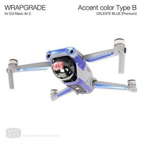 Wrapgrade Skin Compatible avec DJI Mavic Air 2 | Accent Color B Celeste Blue 