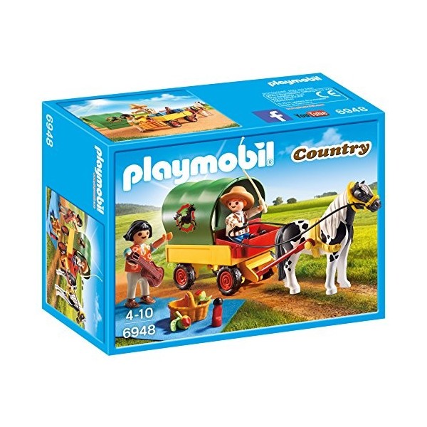 Playmobil 6948 Enfants avec Chariot et Poney