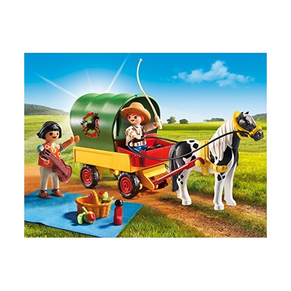 Playmobil 6948 Enfants avec Chariot et Poney