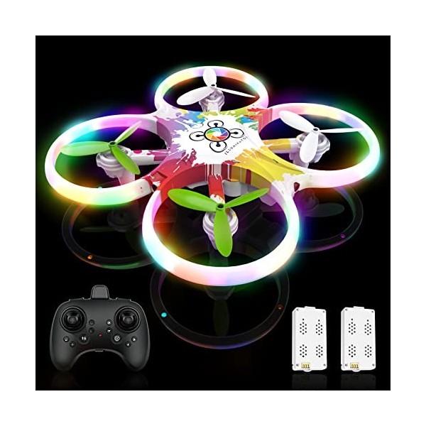 tech rc Drone enfant avec Lumière LED mini drone rouleau à 360 degr