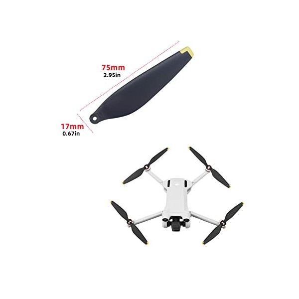 ZYGY Lot de 24 hélices pour drone DJI MINI 3 PRO pour photographie aérienne - Lame Mavic Mini 3 Pro - Réduction du bruit - Ac