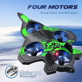 Dexinco Drone pour enfants, mini drone avec aspect combattant, quadricoptère télécommandé avec hauteurs de hauteur, mode sans