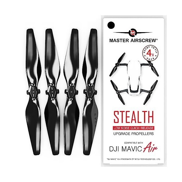 Hélices Master Airscrew Stealth pour DJI Mavic Air - Noir, 4 pièces