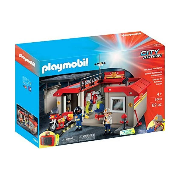 Playmobil 5663 - City Action - Caserne de pompiers transportable