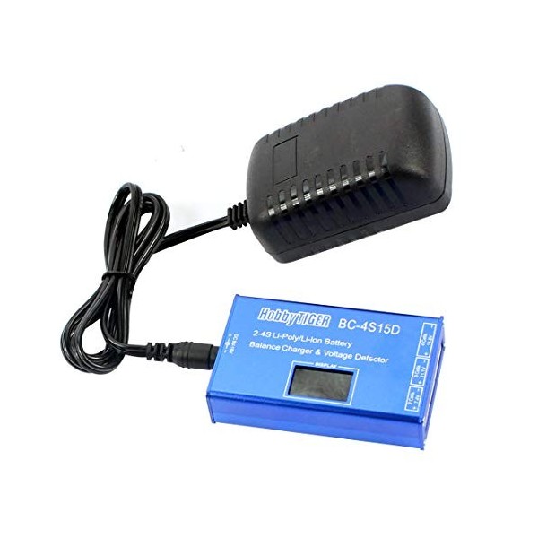 QWinOut RC Battery Balance Charger with 12V 2A Switching Adapter Voltage Tester 2S 3S 4S Cell Li-ION Li-Poly for DIY Drone He