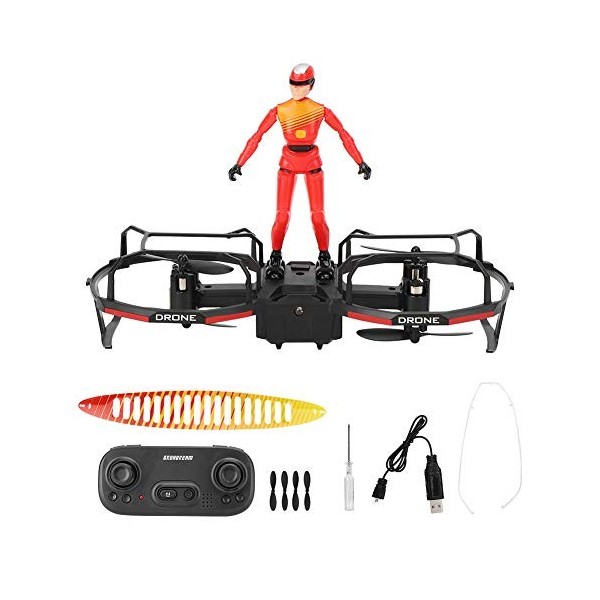 Drone RC, 2,4 GHz 2 essieux Drone de Parapente RC Stunt Mode Maintien de laltitude Drone Quadcopter Drone télécommandé 4 can
