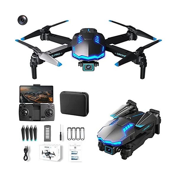 Drone avec caméra unique 4K FPV pour enfants et adultes Mini avion RC pliable WiFi RC Quadcopter Drone Off Track Headless - U