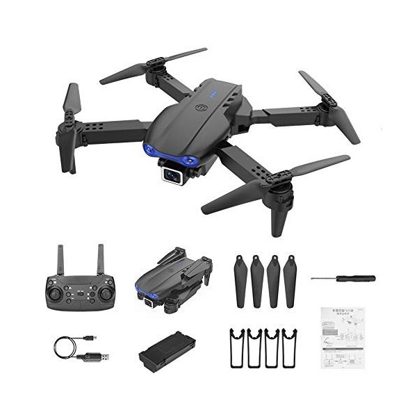 Drone avec Caméra HD, Drone Caméra Temps de Vol de 20 Minutes, 3 Batteries, 360°Flips, Mode sans Tête avec Télécommande Jouet