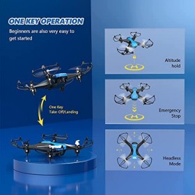 tech rc Mini Drone 20 Minutes Autonomie et Télécommande, Mini Drone Enfant avec 2 Batteries, 2.4GHz 4 Axes Gyro Mode sans Têt
