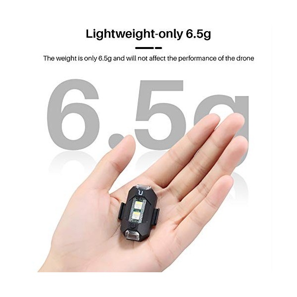 Kit 4 Lumières Stroboscopiques Rechargeables Pour Drone/coureurs | 8 Couleurs, 10 Modes, Télécommande | Étanche, Fixation Clip/adhésif