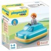 PLAYMOBIL 71323 1.2.3: Enfant avec Voiture Interactive à Moteur Rotatif pour Les Tout-Petits afin de découvrir Les Fonctions 