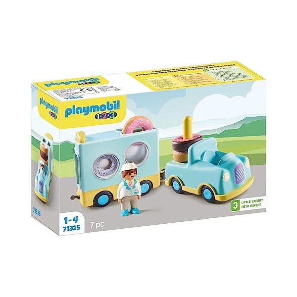 PLAYMOBIL 71325 1.2.3: Camion de Donuts avec Fonction dempilage et de tri afin Que Les Tout-Petits découvrent Les Fonctions 