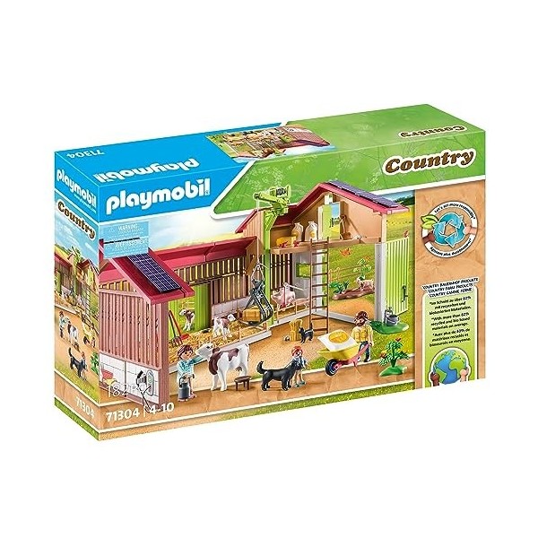 Playmobil 71304 Ferme avec Panneaux solaires, fabriquée avec Plus de 80% de matériaux recyclés ou biosourcés en Moyenne, Comp