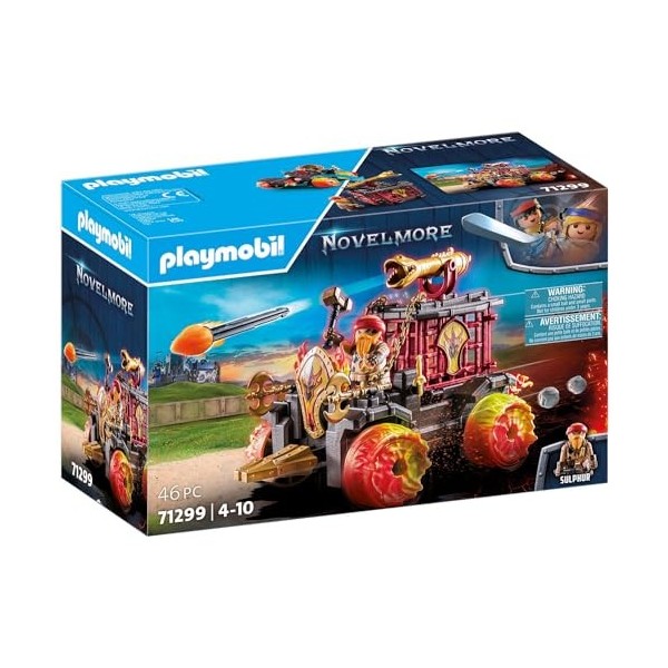 Playmobil 71299 Chariot de Combat enflammé des Burnham Raiders, Bataille Entre Chevaliers Burnham Raider et Novelmore, avec U