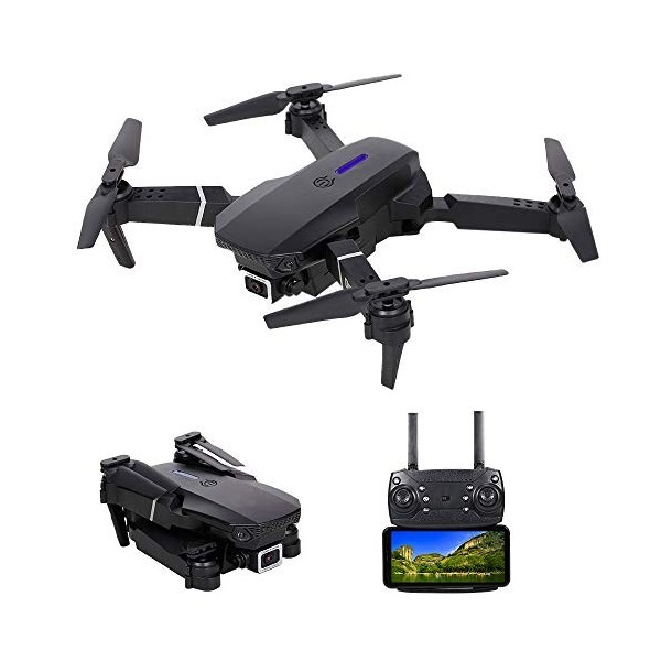 XiaoXIN Drone LS-E525 RC avec caméra 4K caméra WiFi FPV Drone Mode sans tête Altitude Hold Geste Photo Vidéo Piste Vol 3D Fil