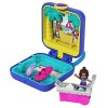 Polly Pocket mini-coffret Univers Shani à la Plage, mini-figurines Shani et dauphin, autocollants inclus, jouet pour enfant, 