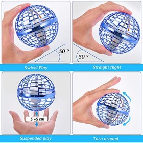 FORMIZON Jouet Balle Volante, Mini Drones pour Enfants et Adultes, UFO Drone Manuelle Rotation à 360°et Lumières LED, Mini Av