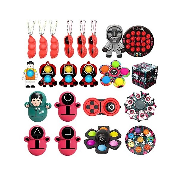 BRAINYTOYS Calamar la télé Fidget Jouets Squid la télé Jeu Fidget Jouets Pousser Bubble Pop Popper Décompression Jouets for e