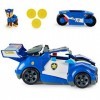 Paw Patrol, Transforming City Cruiser Transformable 2-en-1 tiré du Film, avec Moto, Effets sonores et Lumineux et Figurine Ch