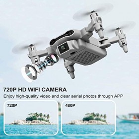 4DRC V9 Drone avec Caméra 720P WiFi FPV Télécommande WiFi APP, avec Contrôle Gestuel,Vol de Trajectoire, 360°Flips pour Les D