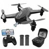 Drone Avec Double Caméra 1080P HD Avec Retournements 3D, Contrôle de la Gravité,Mode Sans Tête et 2 Batteries Rechargeables 2