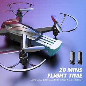 Drone Avec Double Caméra 1080P HD Avec Retournements 3D, Contrôle de la Gravité,Mode Sans Tête et 2 Batteries Rechargeables 2