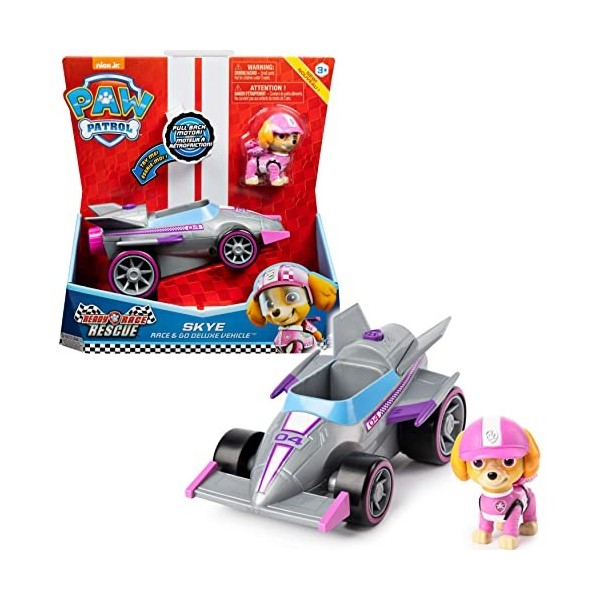 Paw Patrol La Pat Patrouille - 6058586 - Véhicule + Figurine Ready Race Rescue - Stella - Jeu jouet enfant Multicolore