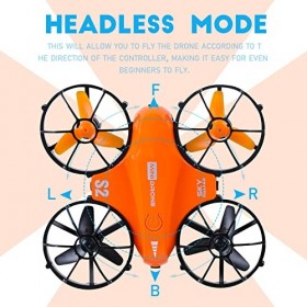 NMY Mini Drone Pour Enfants, QuadricoptèRe Rc Avec LumièRes Led, Drone De Combat, Protection DHéLice à 360°, Mode Sans TêTe,