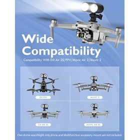 Searchlight pour DJI Air 2S, drone universel hibou vol de nuit, 1 heure dautonomie, rechargeable haute luminosité, lumière c